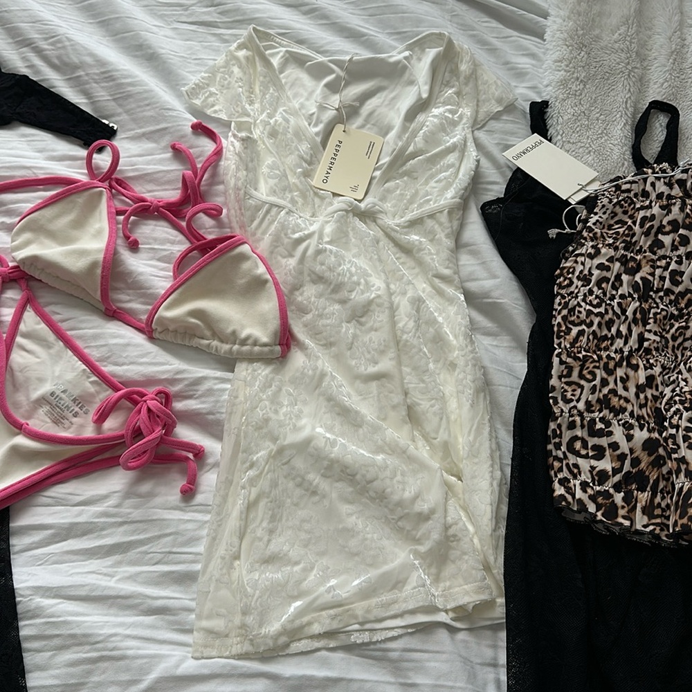 Peppermayo Nessa White Mini Dress